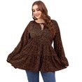 thumbnail image 1 of Breathable Women Long Sleeve Bohemian Style V Neck Oversize Evening Party Dress Floral Print Ladies Wedding Dress Black chrysanthemum 4, 1 of 4