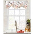 thumbnail image 5 of Tie Up Valance Curtain for Kitchen,Retro Watercolor Floral Butterfly Rod Pocket Short Curtains Adjustable Tie-Up Shade Valances,Spring Ombre Flower Leaf Window Treatment for Bathroom Living Room, 5 of 8