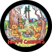 Tire Cover Central Happy Camper Bears Spare Tire Cover Black Vinyl 255/70r18 Center Camera Opening