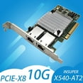 thumbnail image 3 of 10G Gigabit Ethernet Dual Port X540-T2 NIC 10Gbs Pcie Naar Rj45 Ondersteuning Test Desktop PC Netwerkadapter PC-randapparatuur WHITE, 3 of 6