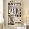 thumbnail image 5 of 108'' Walk-in Closet System with 9 Drawers, iSunirm 3-Piece Closet Organizer System with 6 Hanging Rods and Shelves, Wardrobe Closet for Bedroom/Closet, White Oak, 5 of 5