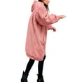 thumbnail image 6 of GEWSEY Womens Oversized Sherpa Jacket Fuzzy Fleece Jackets Zip Up Outerwear Teddy Bear Sweater Coats with Hood (Pink, 3XL), 6 of 6