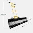 thumbnail image 2 of 48in Heavy-Duty 2-Wheel Snow Pusher Hand Plow for Snow Removal w/Wheels, Adjustable Handle, Blade Angle - Yellow, 2 of 14