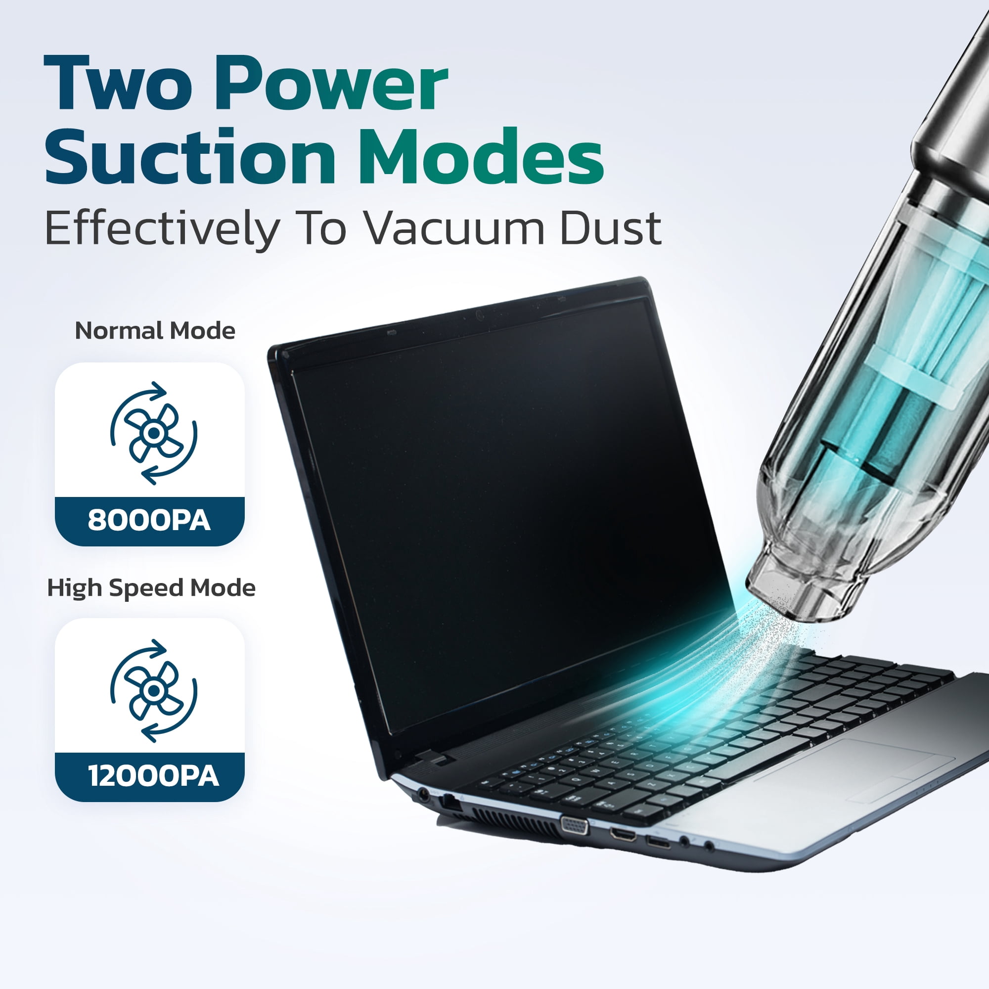 Purely C105 Keyboard Cleaner, Compressed air Duster & Vacuum Cleaner, 35000RPM Rechargeable Cordless Air Blower, Brushless Motor, Electric Devices Cleaning Kit