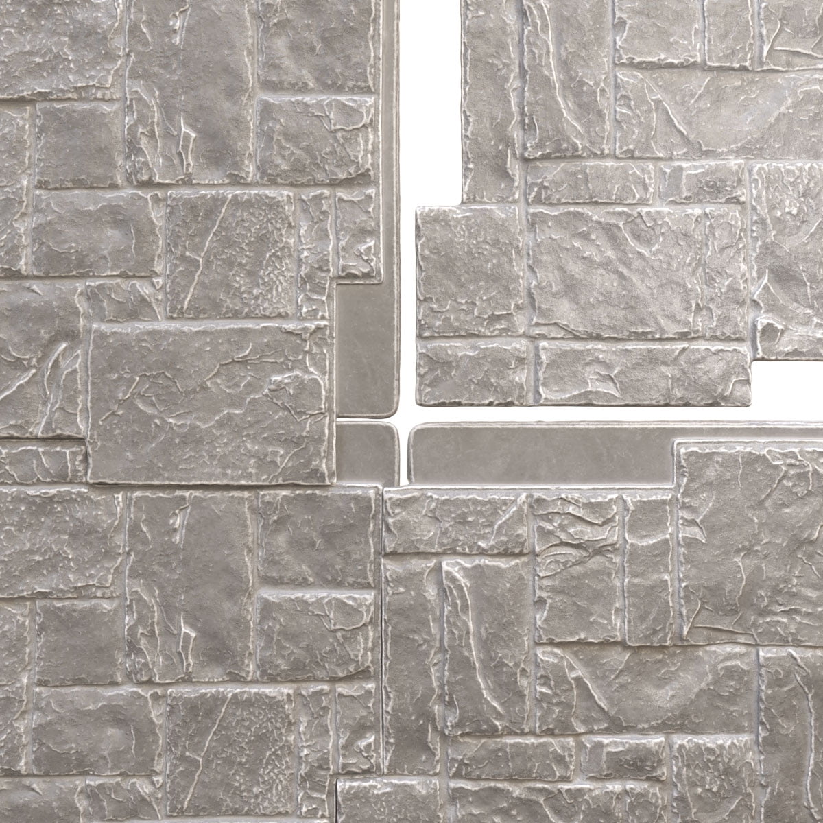 Ekena Millwork 49"W x 24 1/2"H x 1 1/4"D Castle Rock Stacked Stone, EverStone Faux Stone Siding Panel, Grey Granite