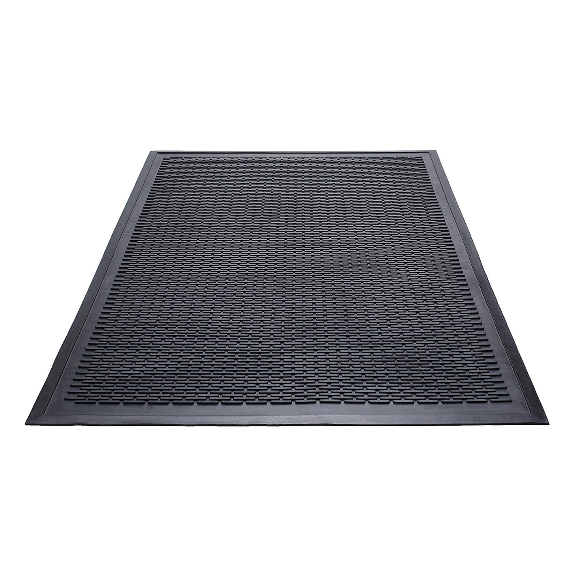 Ottomanson Easy clean, Waterproof Non-Slip 2x3 Indoor/Outdoor Rubber  Doormat, 24 in. x 36 in., Black OTR6214-24X36 - The Home Depot