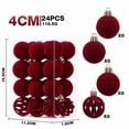 thumbnail image 3 of 24 Pcs Flocked Christmas Ornaments Balls Velvet Shatterproof Embossed for Christmas Tree Decorations, 3 of 6