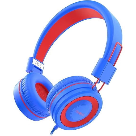 Kids Headphones, K8 Wired Headphones for Kids with Adjustable Headband, 3.5 MM Jack for School, Foldable On-Ear Headset for Amazon Kindle, Fire Boys Girls Children, Tablet Cellphones Airplane