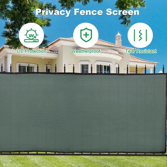 5'/6'/8'x95' Green Privacy Fence Screen Mesh - Heavy Duty Shade Net Cover for Outdoor Walls, Gardens, Pools & Deck Fencing