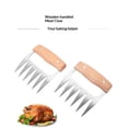 thumbnail image 2 of 2 pack BBQ Meat Claws Best for Pulled Pork - Sturdy Wood Handle and Stainless Steel Barbeque Shredder Tool, 2 of 5