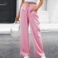 thumbnail image 6 of Jalioing Wide Leg Lounge Pants for Women Casual Loose Elastic Waist Pajama Pants Summer Lightweight Sleep Pants with Pocket, 6 of 8
