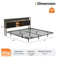 thumbnail image 4 of UBesGoo Floating Bed Frame King Size with Storage Headboard, Metal Platform Bed with LED and Charging Station for Bedroom, Black, 4 of 10