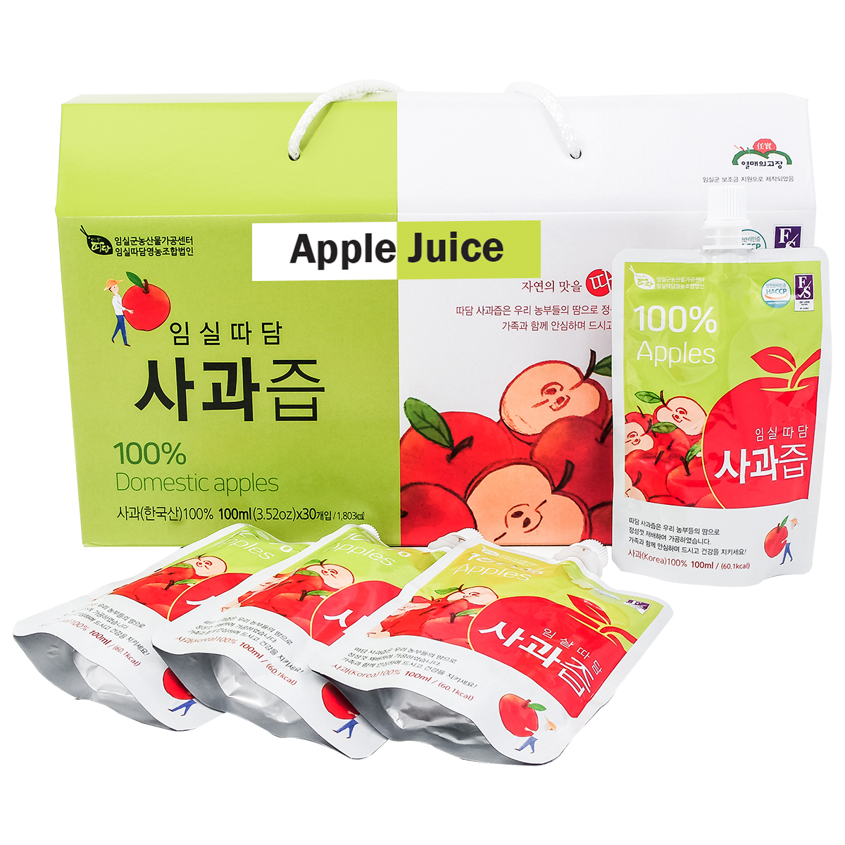 Korean Juice Pouch Peach Juice (100ml) (30 Pack Per Box) , 56 OFF