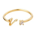 thumbnail image 1 of Oro Rhinestone 26 Anillo Inicial Joyería Letra Inicial Anillo Abierto con Rhinestone Anillo para Mujeres, 1 of 3