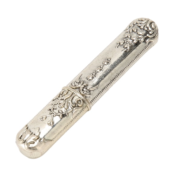 Vintage Zinc Alloy Portable Needle Storage Case Metal Embroidery Holder Tube for Hand Sewing Pins