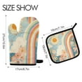 thumbnail image 2 of Yayeee Oven Mitts and Pot Holder Set of 2 Heat Resistant Kitchen Gloves Baking Hot Pad, Beige Rainbow Clouds, 2 of 5