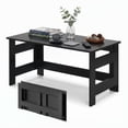 thumbnail image 3 of Portable Coffee Table with Foldable Legs, Modern Wood Center Table for Small Space, Living Room,Black, 3 of 8