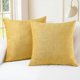 thumbnail image 1 of wonima02 CaliTime Throw Pillow Covers Decorative 18 X 18 Inches Pack of 2 Cozy Chenille Cushion Cases for Couch Sofa Bed Living Room Home Gold, 1 of 1