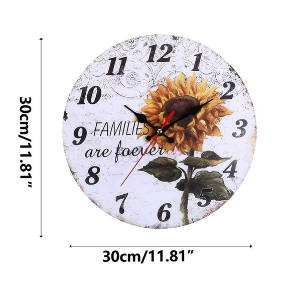 30cm European Sunflower Wall Clock Home Living Room Decoration Wall Clock