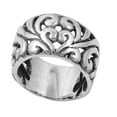 thumbnail image 1 of 925 Sterling Silver Abstract Sprouts Pattern Filigree Ring Size 8, 1 of 3