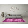 thumbnail image 3 of Ahgly Company Indoor Round Medallion Pink Traditional Area Rugs, 3' Round, 3 of 4