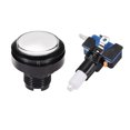 thumbnail image 2 of Juego de botón pulsador redondo de 46 mm, interruptor pulsador LED iluminado de 12V con microinterruptor para arcade de video, blanco, 5 piezas, 2 of 5