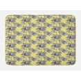thumbnail image 1 of Floral Bath Mat, Classic Retro Design Bouquet Buds Petals Leaf Blossoming Pastel, Plush Bathroom Decor Mat with Non Slip Backing, 29.5" X 17.5", Pale Yellow and Dark Purple, by Ambesonne, 1 of 2