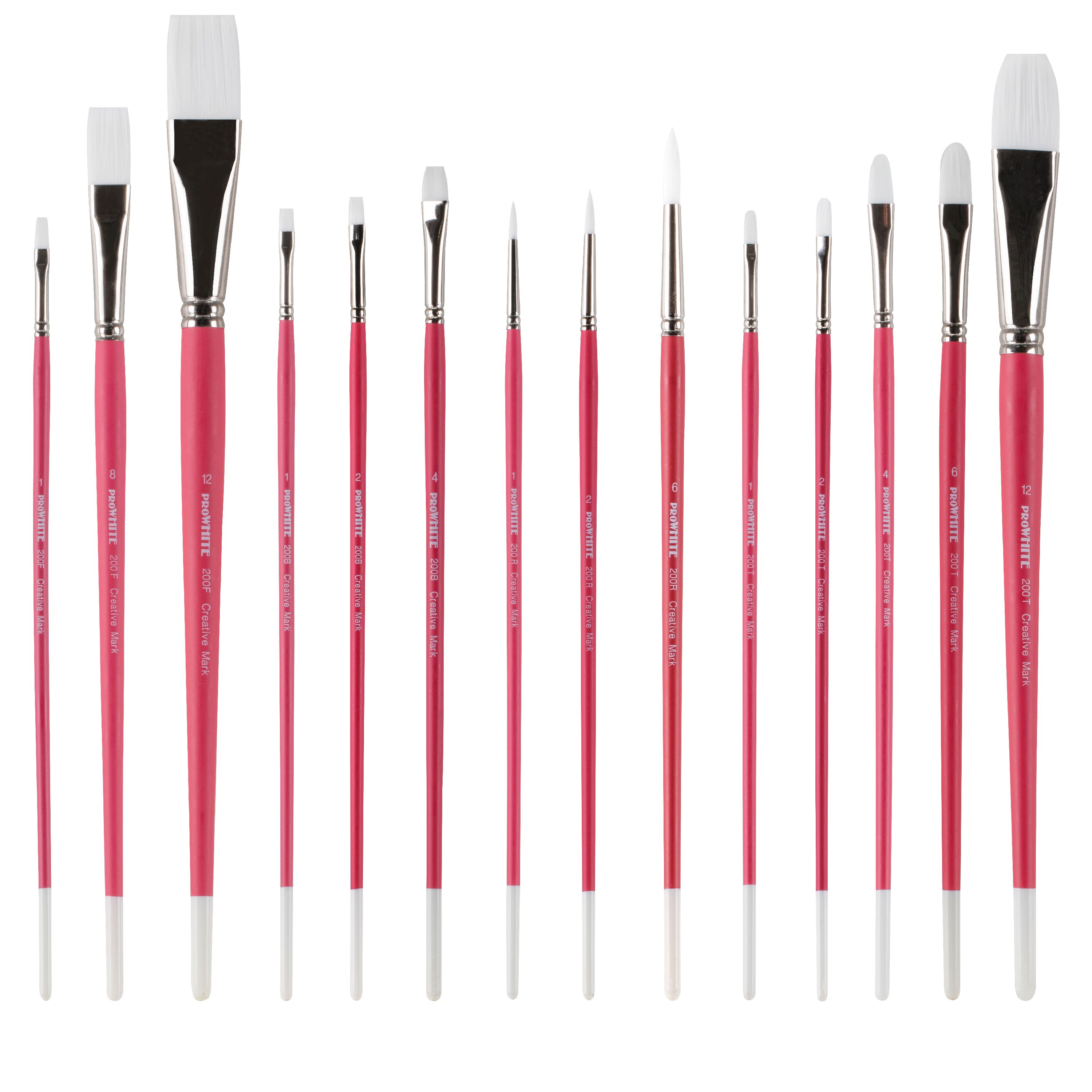 Creative Mark Pro White Paint Brushes Soft White Filament Hair