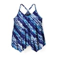 thumbnail image 3 of Swim 365 Women's Plus Size Longer-Length Draped Mesh Racerback Tankini Top, 3 of 4