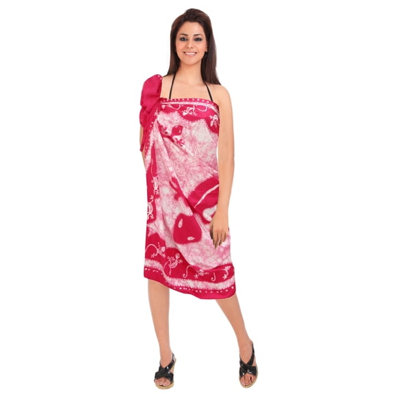 HAPPY BAY Women's Beachwear Summer Beach Wrap Bikini Wraps Sarong Coverups Swimwear Swim Cover up Skirt Bathing suit Swimsuit Pareo for Women One Size Pink, Lizard