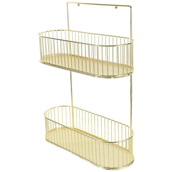 FOMIYES  Sauce Container Rack Spice Organizer Wall Mounted Racks for Kitchen Golden