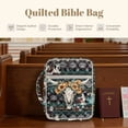 thumbnail image 7 of Xixirimido Bible Cover Case for Women Men Large Bible Cover with Handle Quilted Bible Carrying Case Bag Bible Study Supplies Accessories, Aztec Tribe Elk Skull Floral, 7 of 7