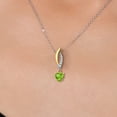 thumbnail image 3 of Gem Stone King 925 Silver and 10K Yellow Gold Green Peridot and White Lab Grown Diamond Pendant Necklace for Women | 0.53 Cttw | Gemstone August Birthstone | Heart Shape 5MM | With 18 inch Chain, 3 of 6