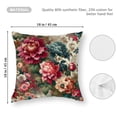 thumbnail image 3 of Vibrant Watercolor Peony Pillow Covers  18x18 Inch Girly Floral Design Hot Pink with Green Leaves Decorative Cotton Cushion Covers for Home Garden Outdoor Bed Deco, 3 of 5