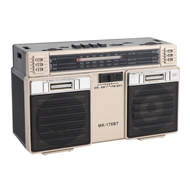 Radios Portatives AM, Radio Portative avec Haut-Parleur Bluetooth, Radio à Bande Complète Rechargeable pour la Maison, l'Extérieur et les Voyages