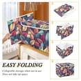 thumbnail image 2 of Yayeee Collapsible Cube Storage Bin with Lid Fabric Closet Decorative Basket with Handles, Blue Vibrant Leaves Pattern, 2 of 7