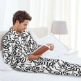 thumbnail image 6 of Uemuo Hand Drawn Snake Pattern 2-Piece Loungewear Set - Men’s Soft Sleepwear, Cozy Winter PJs, Comfy Sleep Set-X-Large, 6 of 7