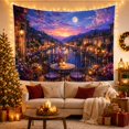 thumbnail image 3 of Sunset Town Square and Fountain Tapestry, 3 of 7