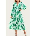 thumbnail image 3 of PRETTYGARDEN Women's Spring Floral Midi Dress Casual Fall V Neck Long Sleeve Flowy Beach Wedding Guest Vacation Dresses, 3 of 7