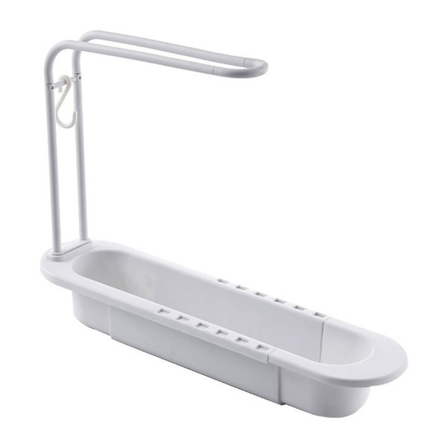 CNKOO Sink Drain Shelf Sink Drain Shelf Double Layer Detachable Telescopic Towel Bar Draining Rack Kitchen Accessories for Home