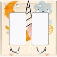 thumbnail image 6 of Metal Light Switch Plate Cover Magical Orange Rainbow Unicorn UNI010, 6 of 13