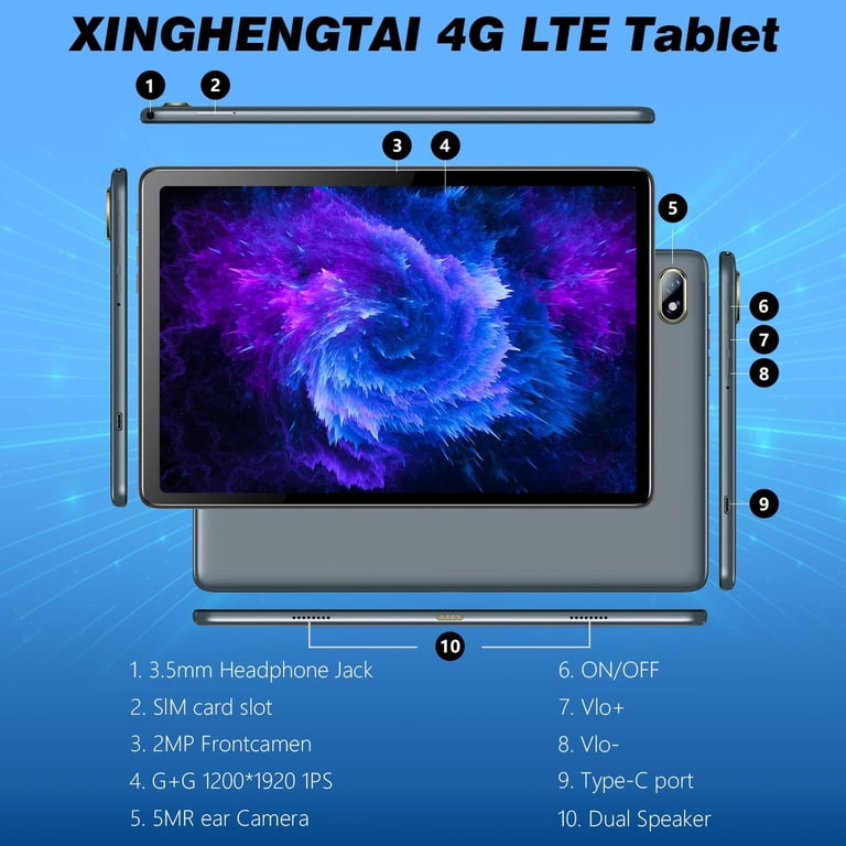Tablet, Unlocked Android Tablet 4GB RAM 64GB ROM 128GB Expandable