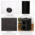 thumbnail image 5 of PawHut Cat Tree Floor to Ceiling Condo w/ Jute Scratching Post Dangling Ball Adjustable 86.5" H -96.5" H, gray, 5 of 8