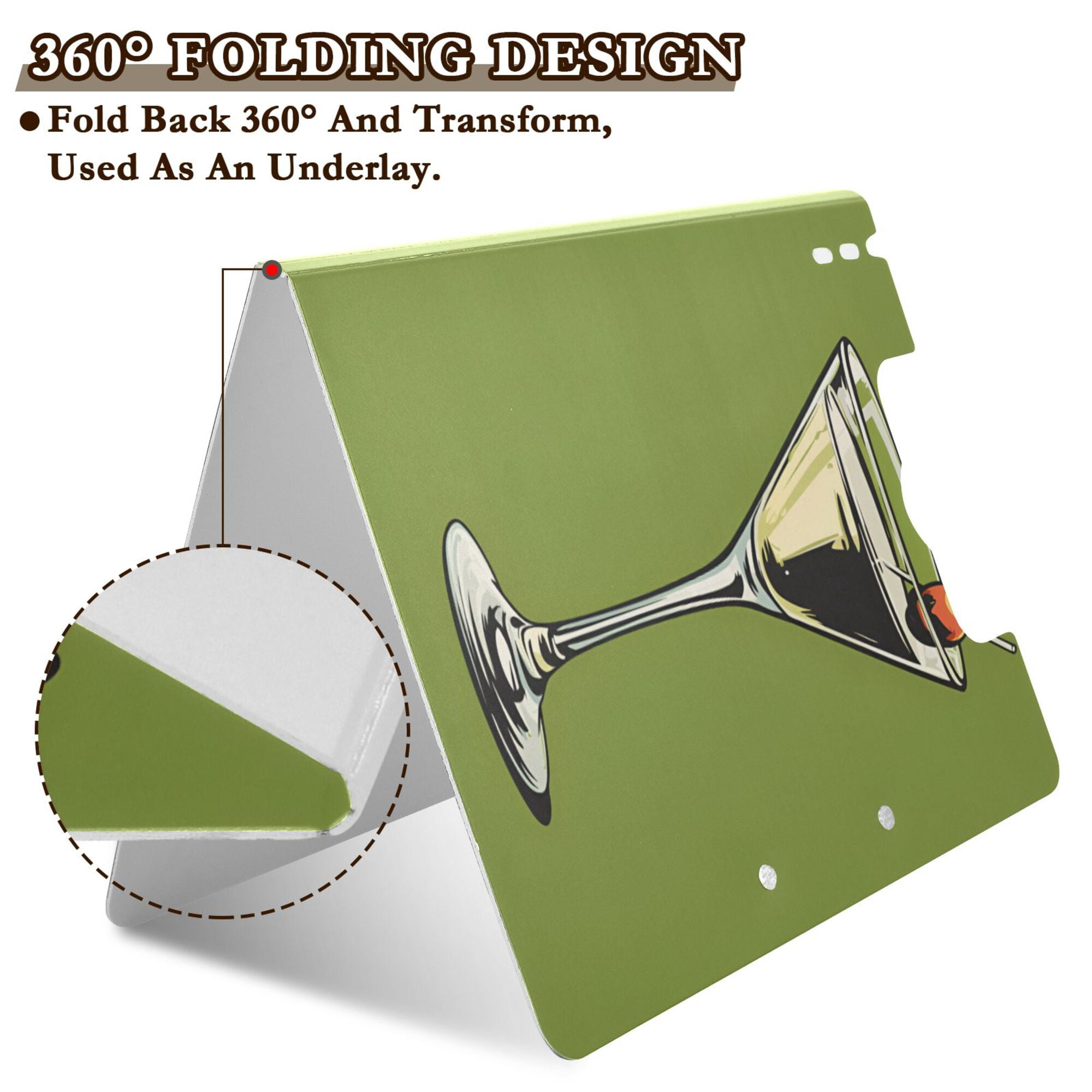FORMRS A4 Clipboard Folder with Pen Holder Horizontal Foldable School Office Binder, Light Black Martini
