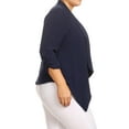 thumbnail image 2 of Women's Plus Size Draped Neck Open Front Loose Fit Solid Cardigan Female Jacket, 2 of 5