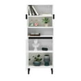 thumbnail image 4 of 63 Inch Tall Storage Cabinet with 2 Glass Display Door and 2 Wood Door, Modern Cabinet with Storage Shelves for Dining Room, Living Room, Bathroom, Office, White, 4 of 7