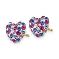 thumbnail image 5 of Primal Gold 14K Yellow Gold Blue Pink White Crystal 8mm Heart Post Earrings, 5 of 5