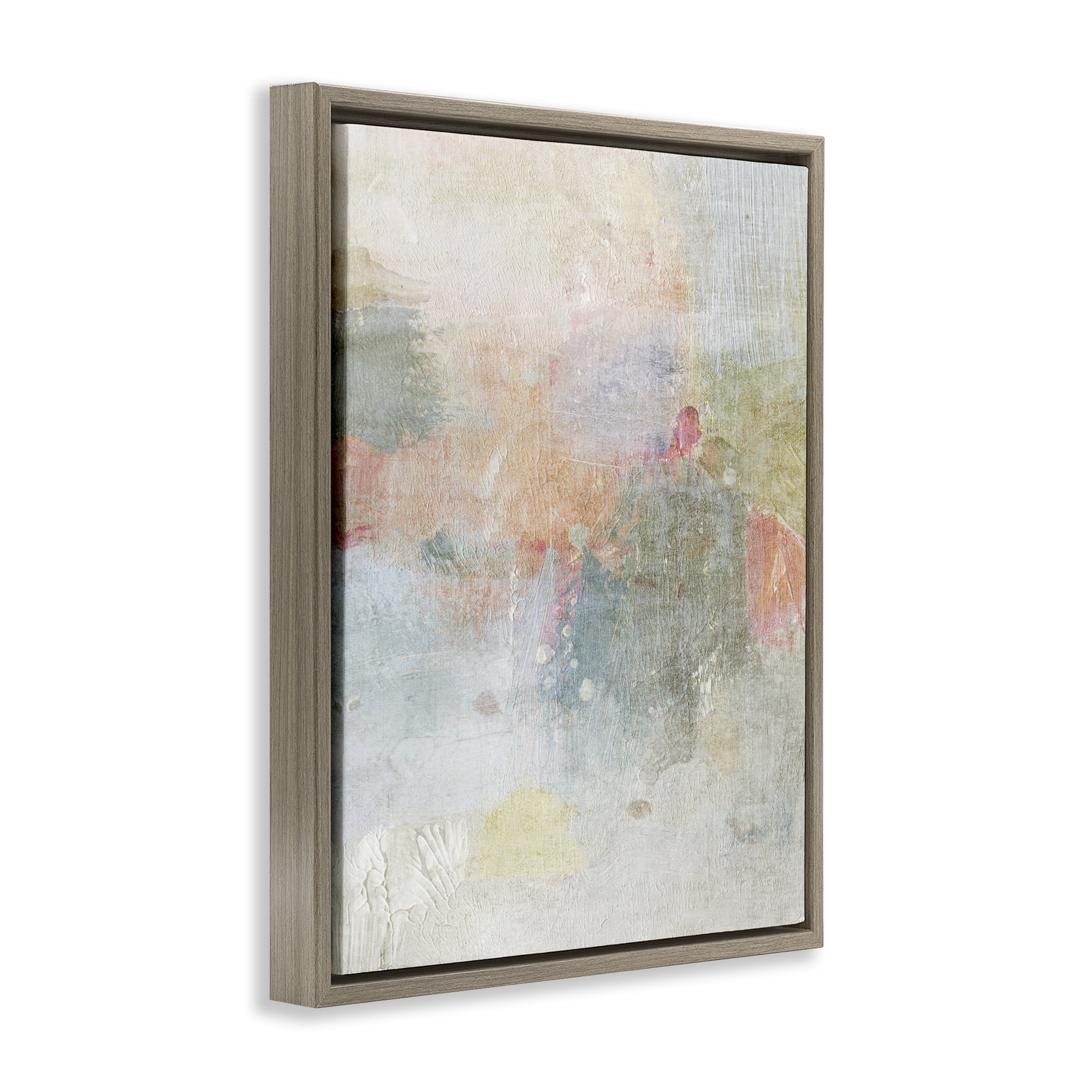Stupell Industries Subtle Transitioning Abstract Abstract Painting Brown Floater Framed Canvas Art Print Wall Art, 25 x 31