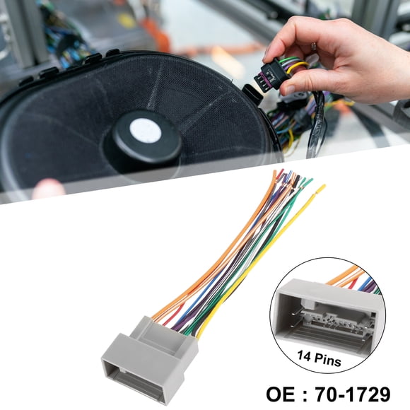 Unique Bargains 70-1729 Vehicle Stereo CD Player Wiring Harness Wire Radio Adapter Gray for Honda City Crider Accord Fit CRV