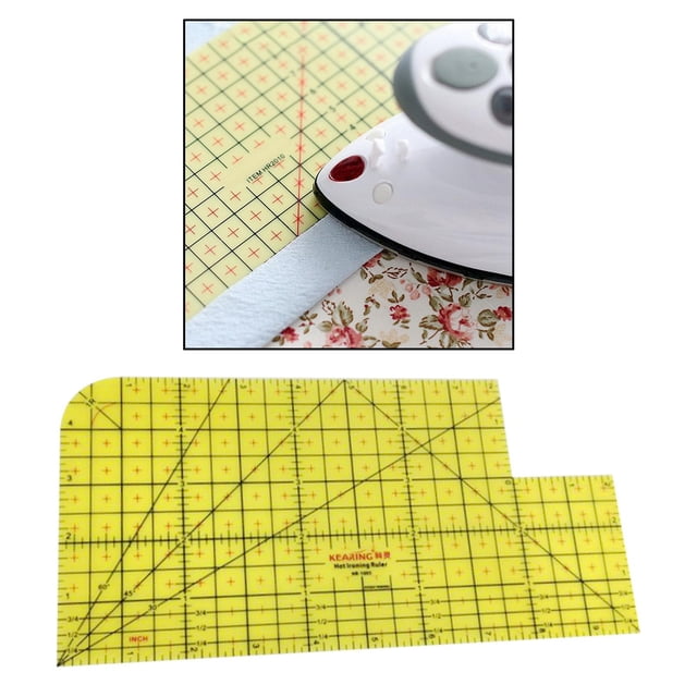 Regla de Planchado Caliente Regla de Acolchado Regla de Patchwork de Costura Regla de Medición Caliente para Coser Herramienta de Tejer Sastre Modista 10x5 pulgadas perfecl Regla de planchado en caliente